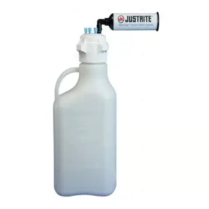 JUSTRITE 12801 Carboy With Filter Kit, 1/8 Inch Tubing, 5L, 83mm Cap, 6 Ports, HDPE | CD8DJC