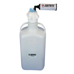 JUSTRITE 12813 Carboy With Filter Kit, 1/8 Inch Tubing, 20L, 83mm Cap, 7 Ports, HDPE | CD8DJQ