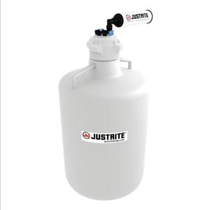 JUSTRITE 12824 Ballonflasche mit Filtersatz, 1/8-Zoll-Schlauch, 20 l, 83-mm-Kappe, 7 Anschlüsse, HDPE | CD8DKC