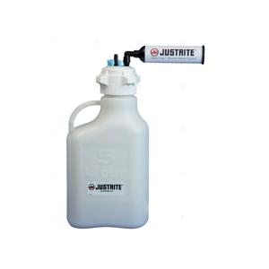 JUSTRITE 12806 Carboy With Filter Kit, 1/8 Inch Tubing, 5L, 83mm Cap, 7 Ports, HDPE | CD8DJH
