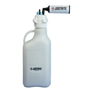 JUSTRITE 12806 Carboy With Filter Kit, 1/8 Inch Tubing, 5L, 83mm Cap, 7 Ports, HDPE | CD8DJH