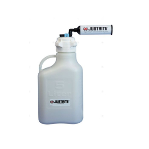 JUSTRITE 12811 Ballonflasche mit Filtersatz, 1/8-Zoll-Schlauch, 5 l, 83-mm-Kappe, 7 Anschlüsse, HDPE | CD8DJN