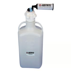 JUSTRITE 12812 Carboy With Filter Kit, 1/8 Inch Tubing, 10L, 83mm Cap, 7 Ports, HDPE | CD8DJP