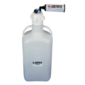 JUSTRITE 12817 Carboy With Filter Kit, 1/8 Inch Tubing, 10L, 83mm Cap, 8 Ports, HDPE | CD8DJV