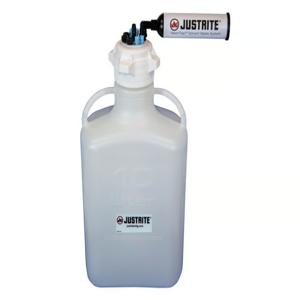 JUSTRITE 12822 Carboy With Filter Kit, 1/8 Inch Tubing, 10L, 83mm Cap, 7 Ports, HDPE | CD8DKA