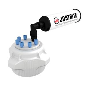 JUSTRITE 12825 Cap With Filter, 83 mm, 6 Ports, 1/8 Inch Outer Dia. | CD8DKD