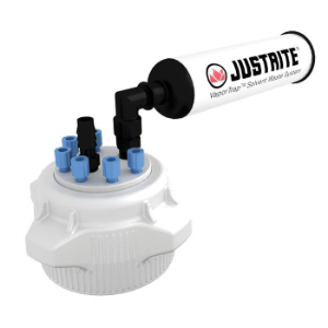 JUSTRITE 12827 Cap With Filter, 83 mm, 6 Ports, 1/8 Inch Outer Tubing, 1 Port Hose Barb | CD8DKF