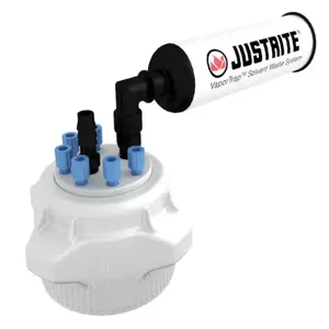 JUSTRITE 12827 Cap With Filter, 83 mm, 6 Ports, 1/8 Inch Outer Tubing, 1 Port Hose Barb | CD8DKF