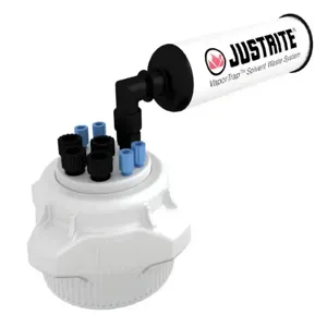 JUSTRITE 12829 Cap With Filter, 83 mm, 4 Ports, 1/8 Inch Outer Dia., 4 Ports, 1/4 Inch Size | CD8DKH