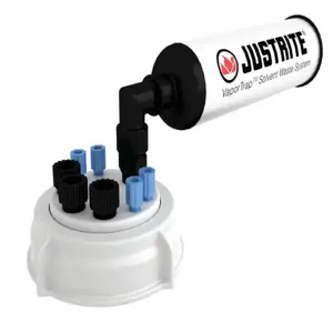 JUSTRITE 12833 Cap With Filter, 70 mm, 4 Ports, 1/8 Inch Outer Dia., 3 Ports, 1/4 Inch Outer Dia. | CD8DKM