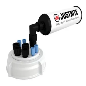 JUSTRITE 12834 Cap With Filter, 70 mm, 4 Ports, 1/8 Inch Outer Dia., 4 Ports, 1/4 Inch Outer Dia. | CD8DKN