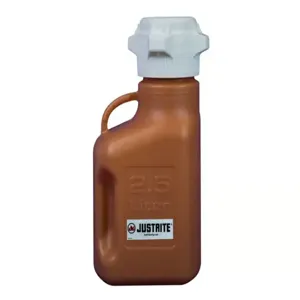 JUSTRITE 12919 Carboy, Hdpe, 2.5L, 83 mm Cap, Amber | CD8DPD