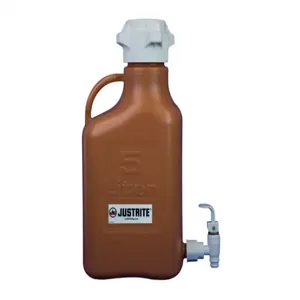 JUSTRITE 12924 Carboy, Hdpe, 5L, 83 mm Cap, Amber | CD8DPJ