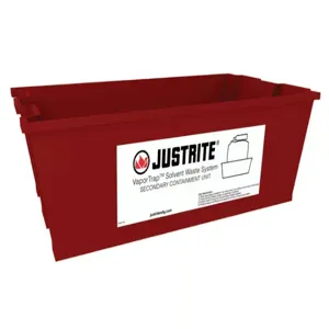 JUSTRITE 12955 Spill Basin, 3.7 Gallon, Red | CD8DQP