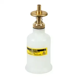 JUSTRITE 14002 Dispensing Can, 4 Ounce, Brass Dispenser Valves, White, Polyethylene | AD2DUC JUT14002WH