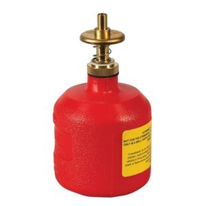 JUSTRITE 14004 Dispensing Can, 8 Ounce, Brass Dispenser Valves, Red, Polyethylene | AB8YGH JUT14004RD