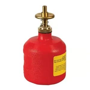 JUSTRITE 14004 Dispensing Can, 8 Ounce, Brass Dispenser Valves, Red, Polyethylene | AB8YGH JUT14004RD