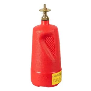 JUSTRITE 14010 Dispensing Can, 1 Quart, Brass Dispenser Valves, Red, Polyethylene | AB8YER JUT14010RD