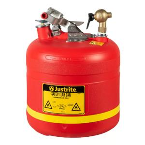 JUSTRITE 14540 Safety Can, Top Self-Close Brass Faucet, 5 Gallon, Red | CD8CDX