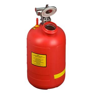 JUSTRITE 14565 Disposal Can for Liquid Disposal, Built-In Fill Gauge, 5 Gallon, Polyethylene, Red | AA4ZUX 13M373