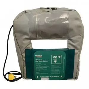 JUSTRITE 16GFEW-BLKT-HT Heated Jacket, Gravity Fed Eyewash, Plug, 16 Gallon | CH6GCQ