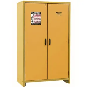 JUSTRITE 22603 Flammable Safety Cabinet, 45 Gallon, Self Close, Yellow | CD8DRE JCB22603YL