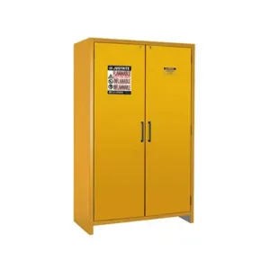 JUSTRITE 22607 Storage Cabinet, Double Door, 3 Shelves, 30 Gallon, 1200 x 2070mm Size, Yellow | CD8DRG JCB22609YL, 22609