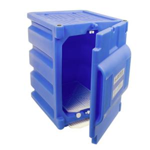 JUSTRITE 24080 Säureschrank, für zwei 4-Liter-Flaschen, Arbeitsplatte, Polyethylen, blau | CD8CEG JCB24080BU