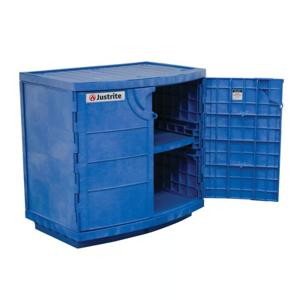 JUSTRITE 24180 Corrosive/Acid Safety Cabinet, 35 x 36 x 25 Inch Size, Manual Close, Polyethylene, Blue | CD8CEK JCB24180BU