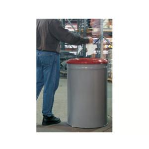 JUSTRITE 26415 Waste Receptacle, Safety Drum Can, Round, 15 Gallon, Gray | AD2WQK 3VLD8