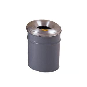 JUSTRITE 26604G Waste Receptacle, Safety Drum Can With Aluminum Head, 4.5 Gallon, Gray | AD2WUE 3VNK1