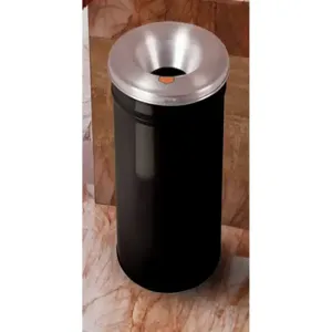 JUSTRITE 26604K Waste Receptacle, Safety Drum Can, Round, 4.5 Gallon, Black | AD2WUD 3VNJ7