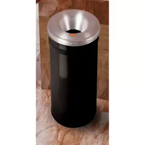 JUSTRITE 26606K Waste Receptacle, Safety Drum Can, Round, 6 Gallon, Black | AD2WTD 3VMZ9