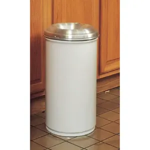 JUSTRITE 26606W Waste Receptacle, Safety Drum Can, Round, 6 Gallon, White | AD2WTH 3VNC3