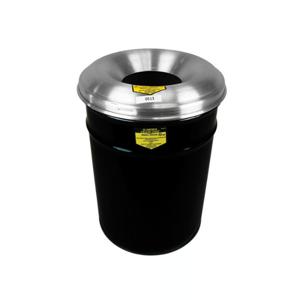 JUSTRITE 26615K Waste Receptacle, Safety Drum Can, Round, 15 Gallon, Black | AD2WTP 3VNE4