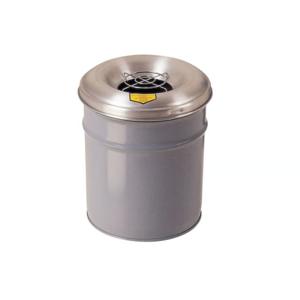 JUSTRITE 26624G Abfallbehälter zur Zigarettenentsorgung, 4.5 Gallonen, Aluminiumkopf mit Grillschutz, grau | AD2NLT 3RYY1