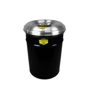 JUSTRITE 26626K Waste Receptacle for Cigarette Disposal, 6 Gallon, Aluminum Head With Grill Guard, Black | AD2NLV 3RYY4