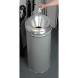 JUSTRITE 26655G Waste Receptacle, Safety Drum Can With Aluminum Head, 55 Gallon, Gray | CD8CEY JCN26655GY