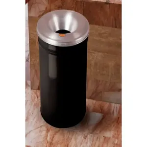 JUSTRITE 26655K Waste Receptacle, Safety Drum Can, Round, 55 Gallon, Black | AD2WTZ 3VNH1