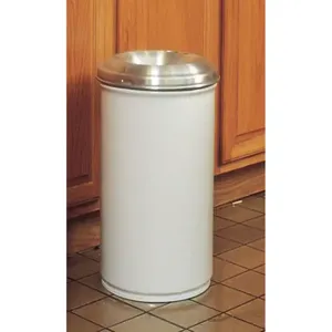 JUSTRITE 26655W Waste Receptacle, Safety Drum Can, Round, 55 Gallon, White | AD2WUB 3VNJ1