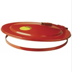 JUSTRITE 26753 Drum Cover, 5 Gallon Drum, Self-Latching, Steel, Red | CD8CFB