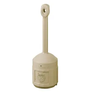 JUSTRITE 26800B Cigarette Receptacle, Beige, 4 Gallon, Plastic | AD2NMC JSM26800BE