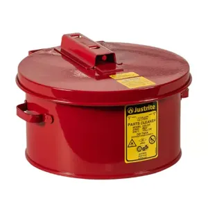 JUSTRITE 27601 Dip Tank, Benchtop, 1 Gallon, Manual Cover With Fusible Link, Steel, Red | AD2EGV JUT27601RD