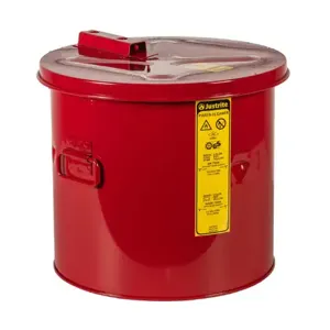 JUSTRITE 27605 Dip Tank for Cleaning Part, Benchtop, 5 Gallon, Manual Cover With Fusible Link, Steel, Red | AC8JWG JUT27605RD