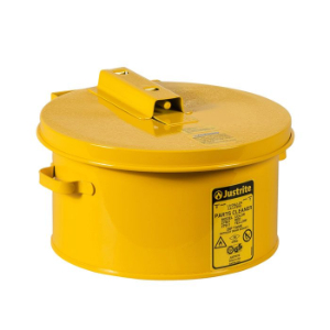 JUSTRITE 27611 Dip Tank, 1 Gallon, Manual Cover With Fusible Link, Steel, Yellow | CD8CFL JUT27611YL