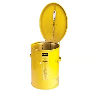 JUSTRITE 27612 Dip Tank, 2 Gallon, Manual Cover With Fusible Link, Steel, Yellow | CD8CFM JUT27612YL