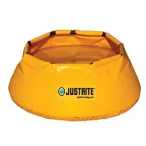 JUSTRITE 28323 Portable Berm, 100 Gallon, 50 Inch Dia. x 18.75 Inch Height, Yellow | CD8CGX JEN28323YL