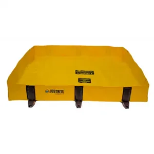 JUSTRITE 28372 Spill Berm, Rigid Lock, 4 x 6 Feet x 8 Inch Size, Yellow | CD8CHW JEN28372YL