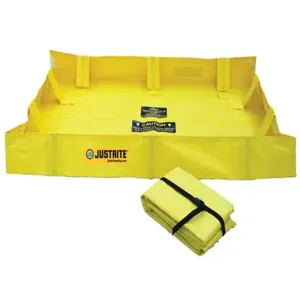 JUSTRITE 28556 Spill Containment Berm, Folding, 4 x 4 Feet x 8 Inch Size, Yellow | CD8CJN JEN28556YL