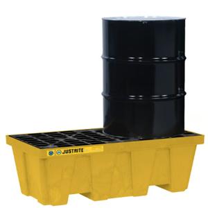 JUSTRITE 28622 Drum Spill Containment Pallet, 2 Drum, Yellow | AE2CXE JEN28622YL